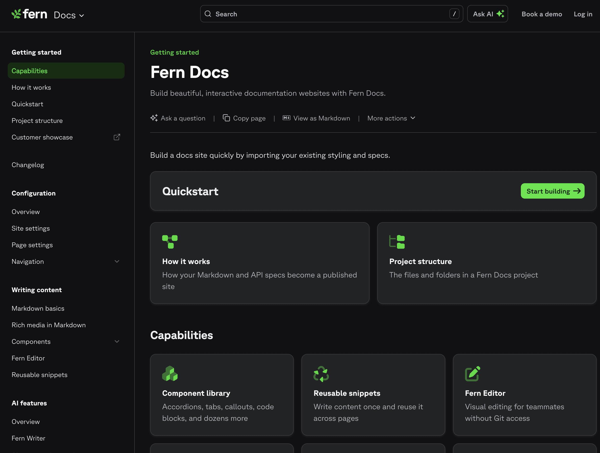 Fern generating API documentation and client SDKs from an OpenAPI spec