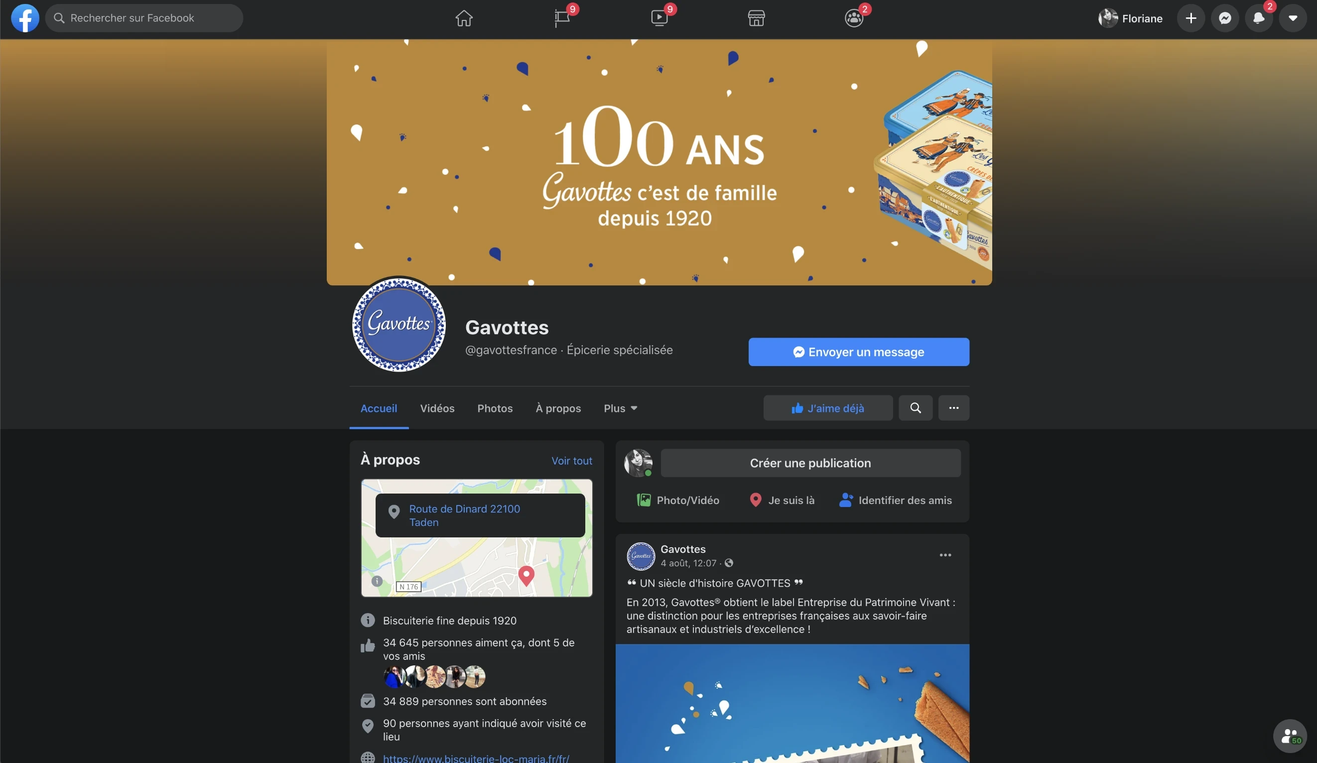 Nouveau design pour la page facebook de Gavottes