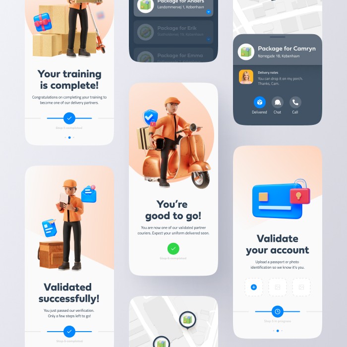 delivery & onboarding mobile app design ui ux