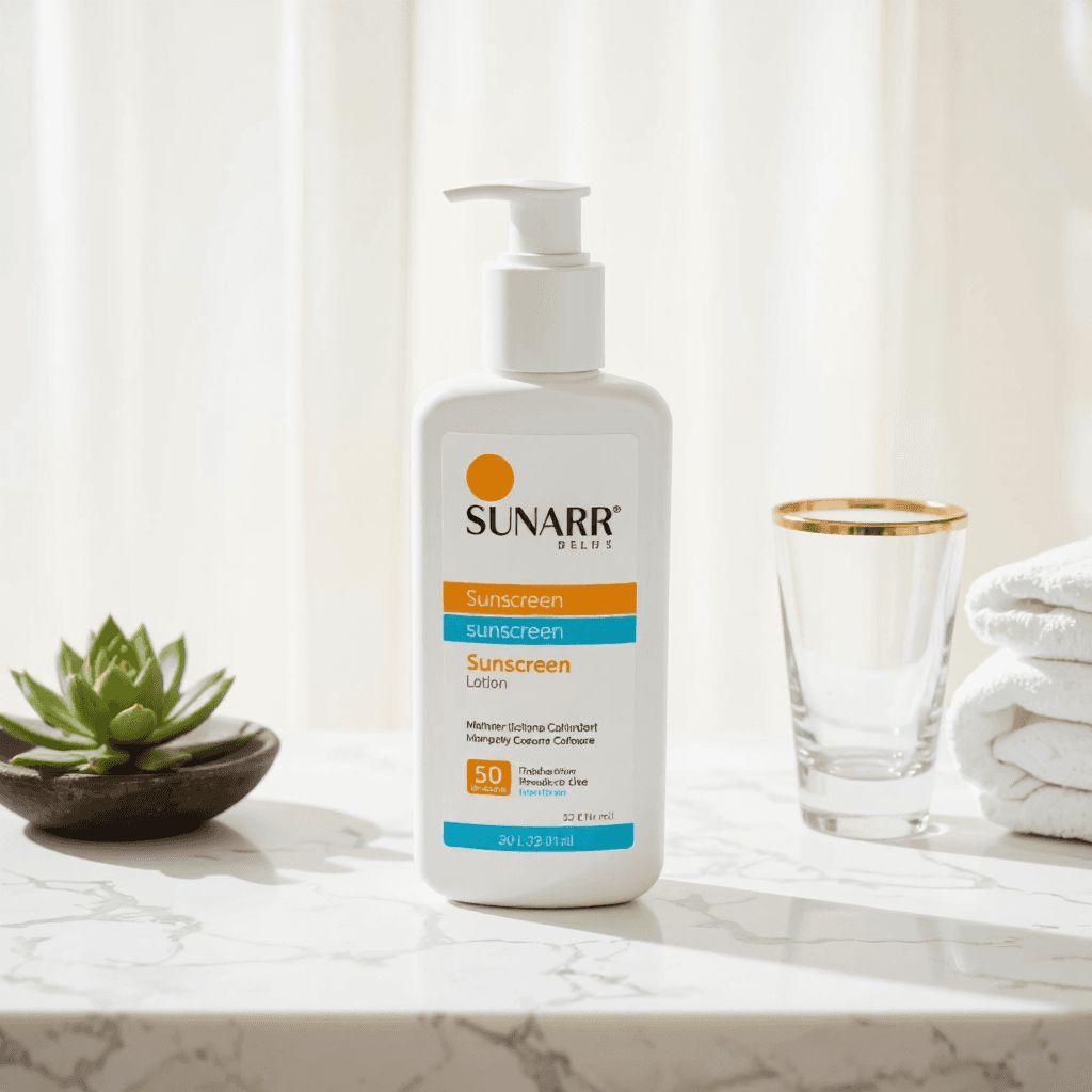 product photography of sunscreen lotion