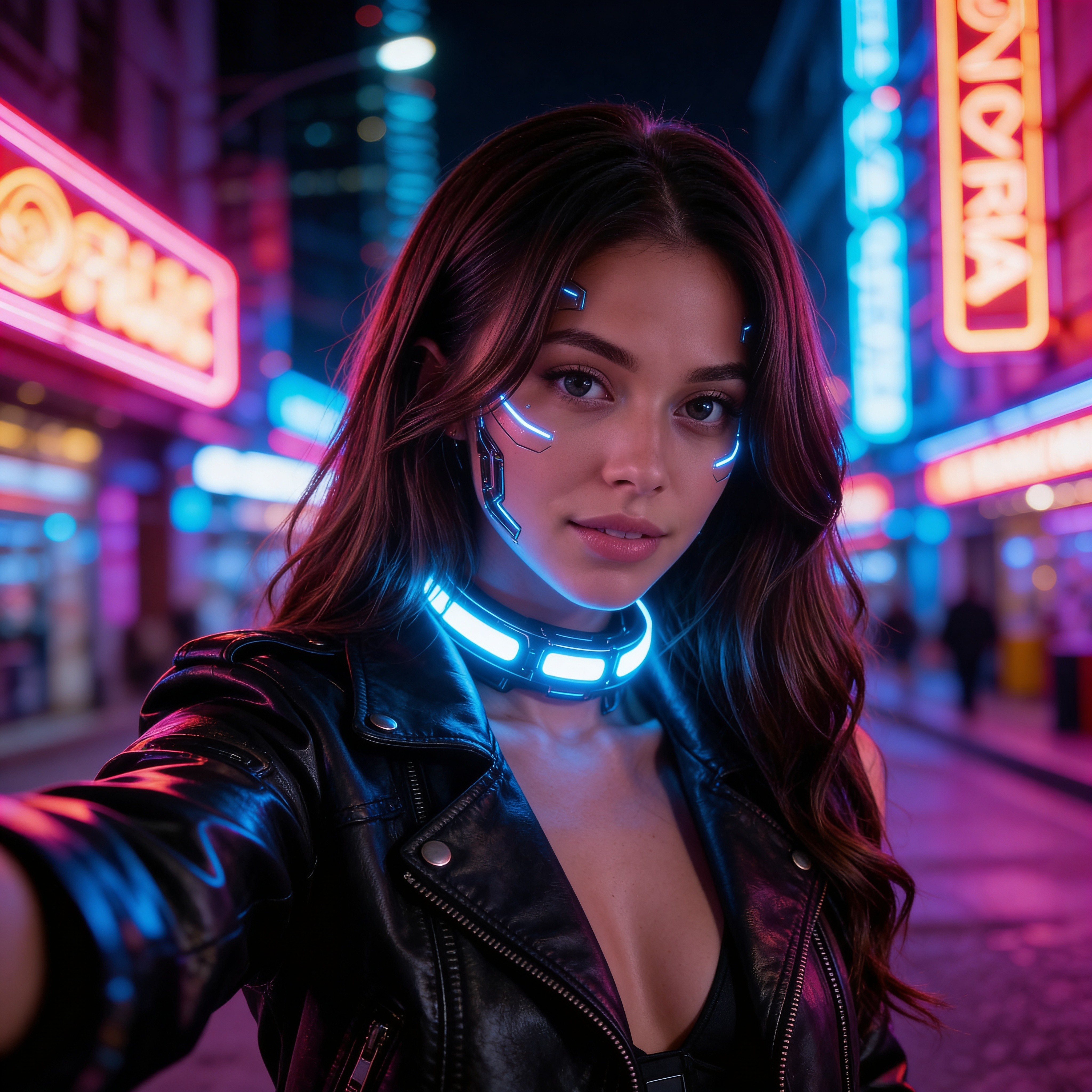 cyberpunk style ai selfie