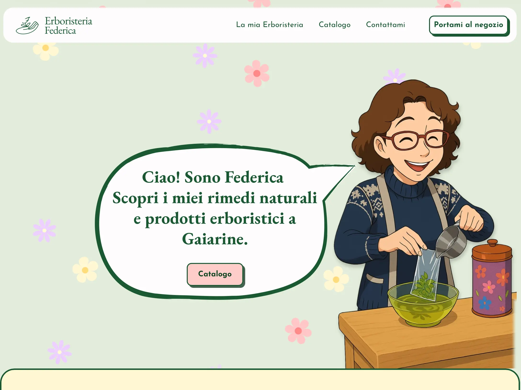 Erboristeria Federica Hero section