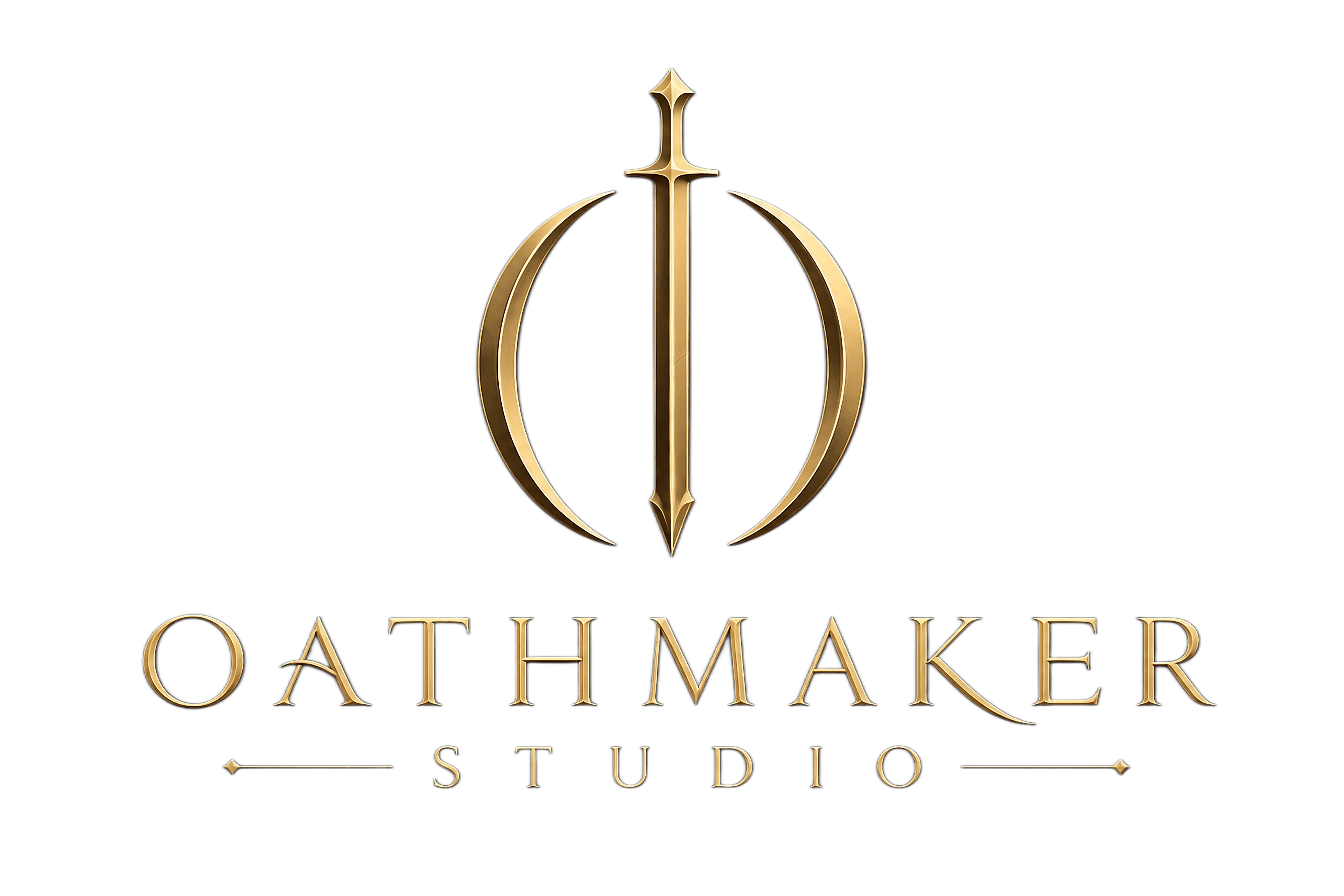 Oathmaker gold seal and wordmark