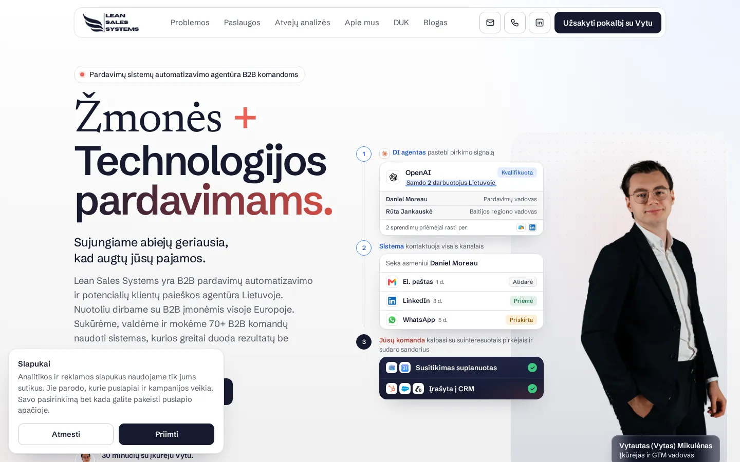 Lean Sales Systems pagrindinis puslapis