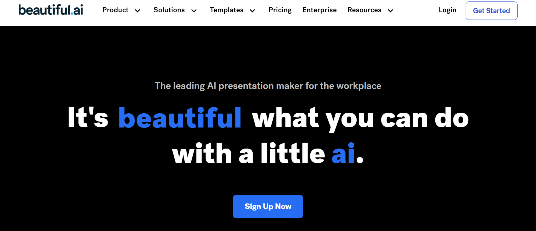 beautiful.ai landing page image