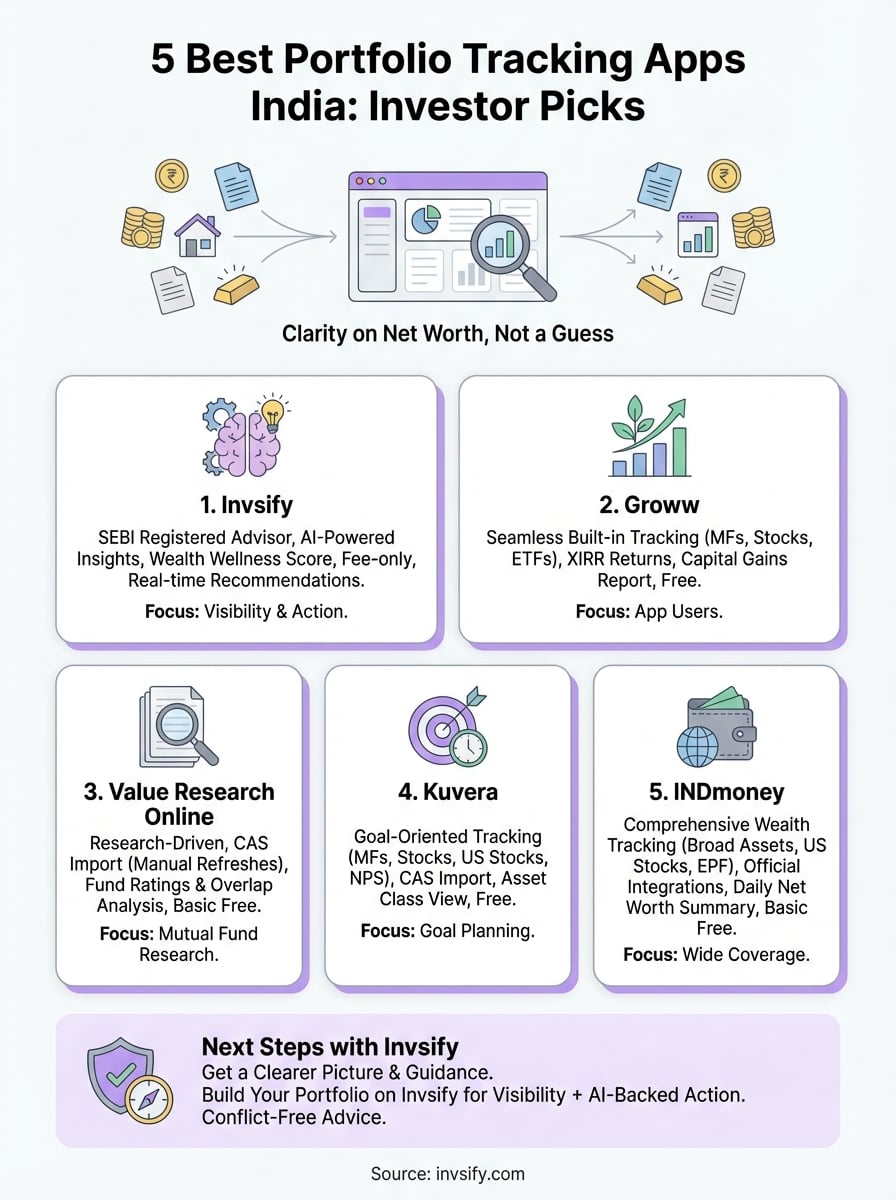 portfolio tracking app india infographic