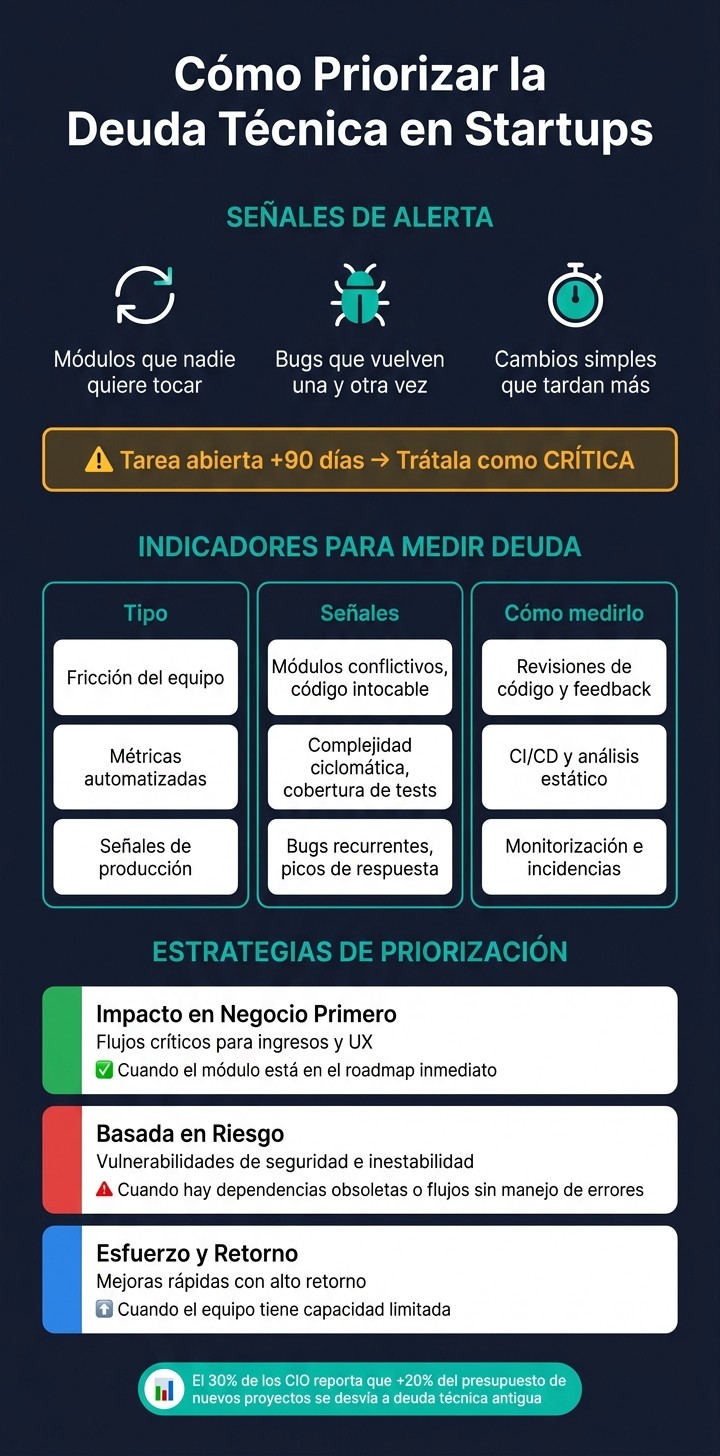 Cómo Priorizar la Deuda Técnica en Startups: Estrategias y Señales Clave