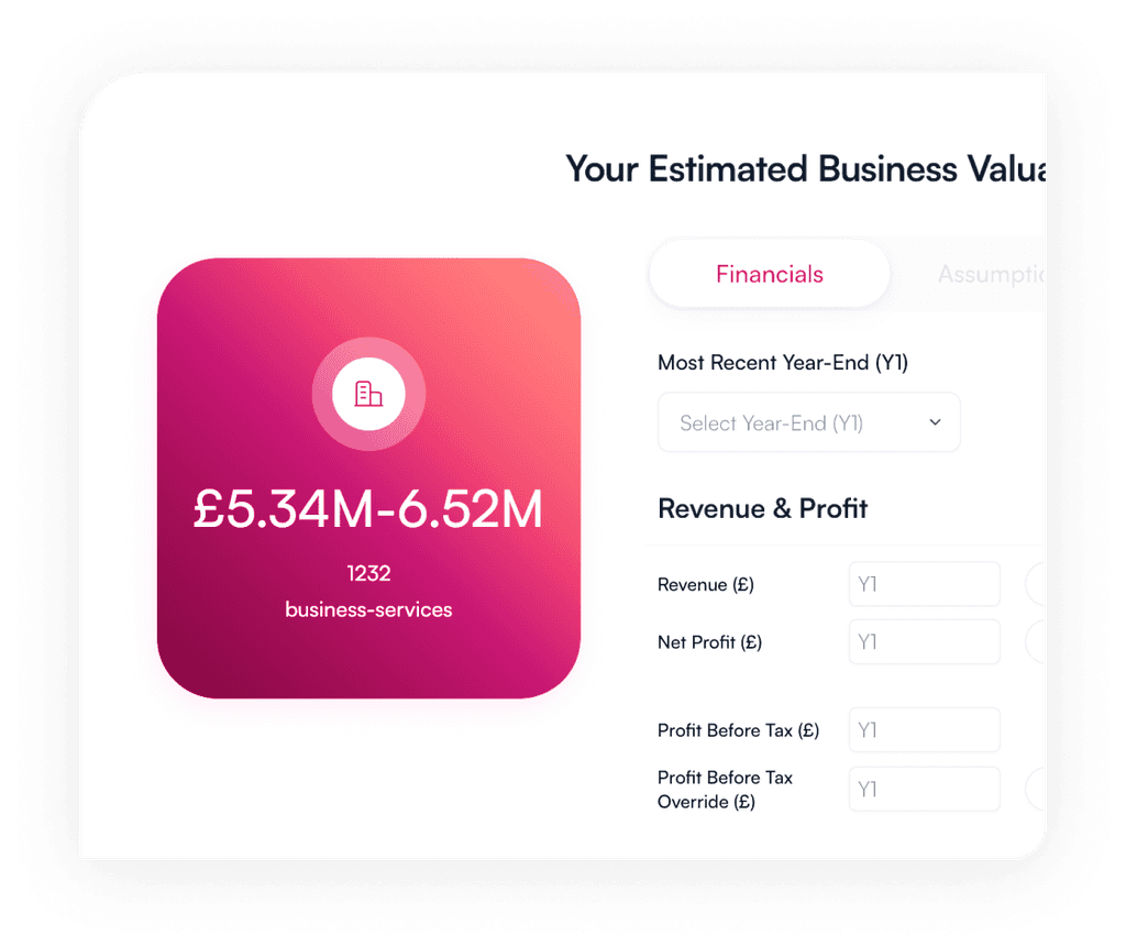 Screenshot of Bizcrunch Valuation Calculator