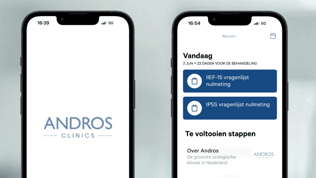 Close-up of Andros mobile app