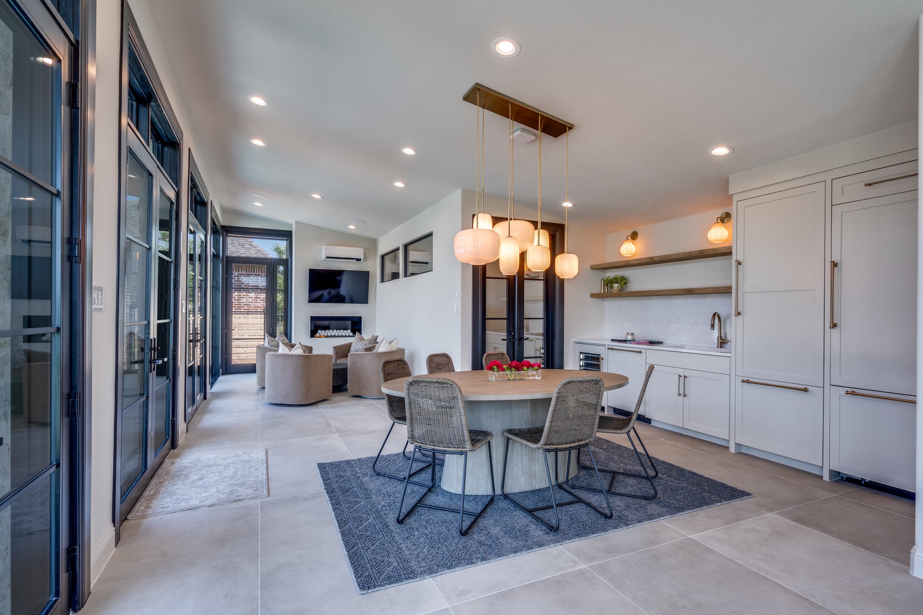 luxury pool house office interior construction