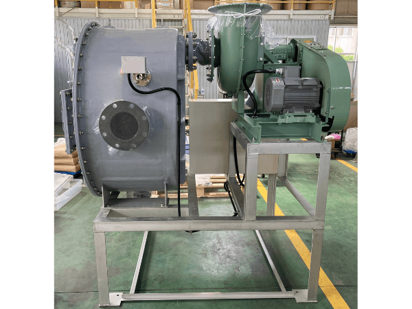 ウェットスクラバー・ファン・制御盤を1台の架台にまとめてコンパクトに