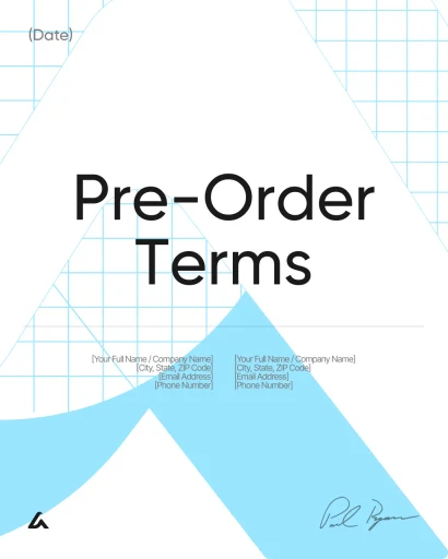 Pre-Order Terms