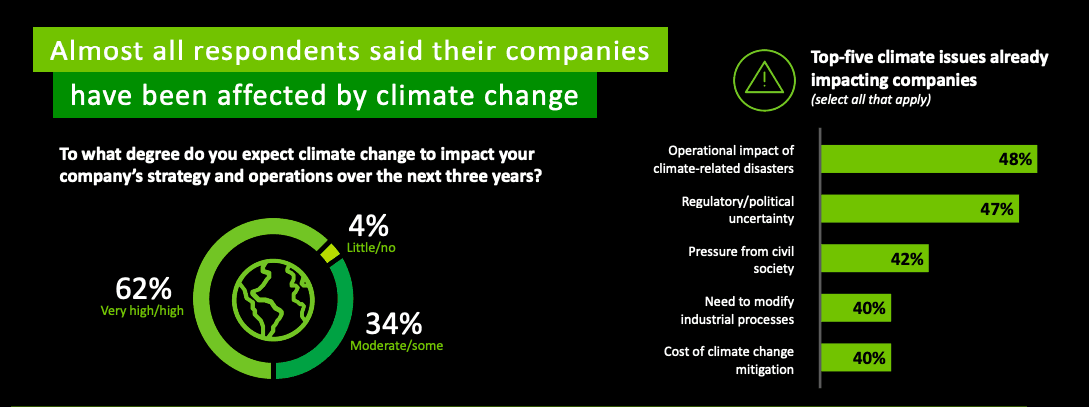 black and green climate issues chart