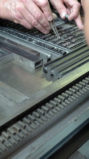 handling the metal type blocks
