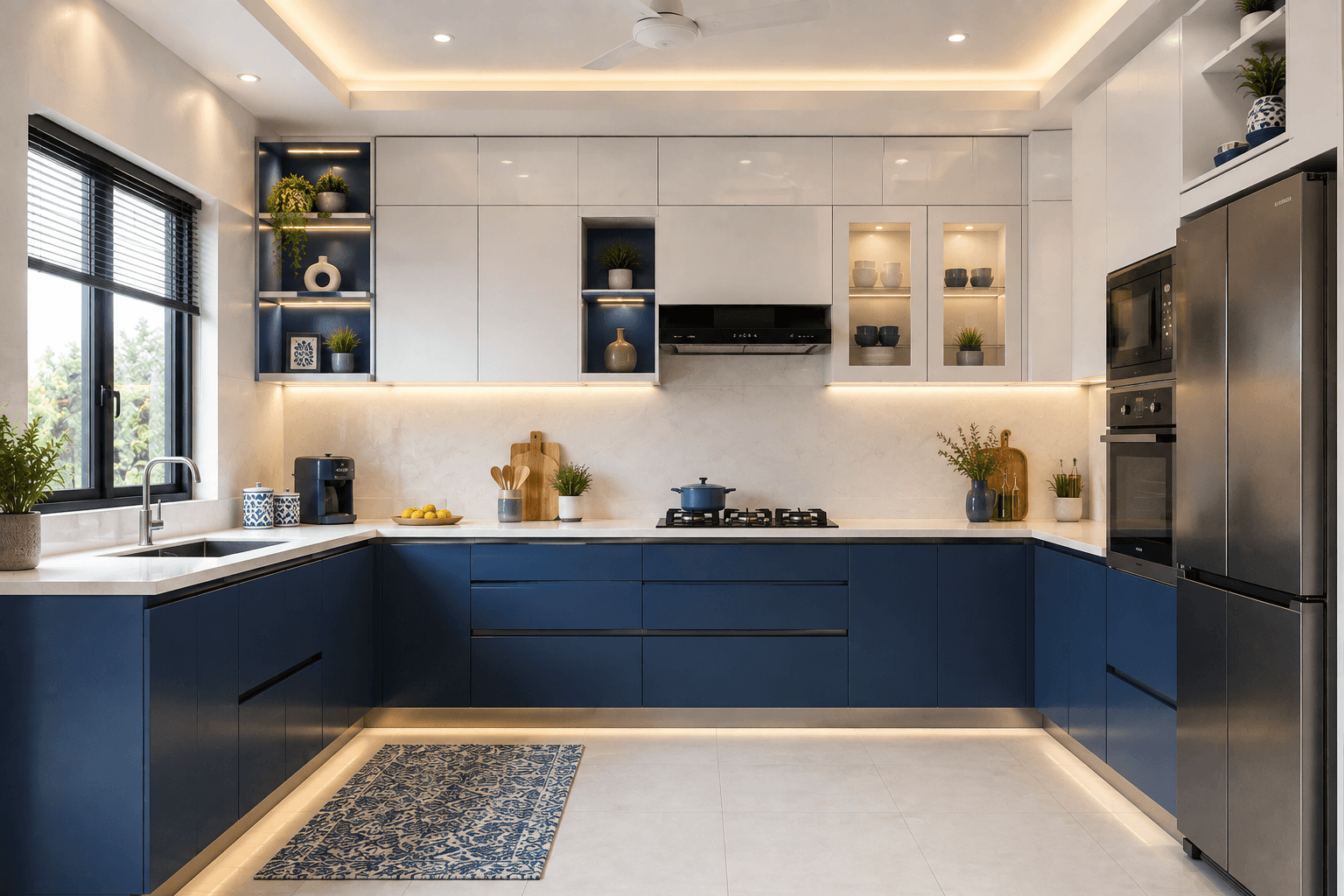 Blue and white Laminate