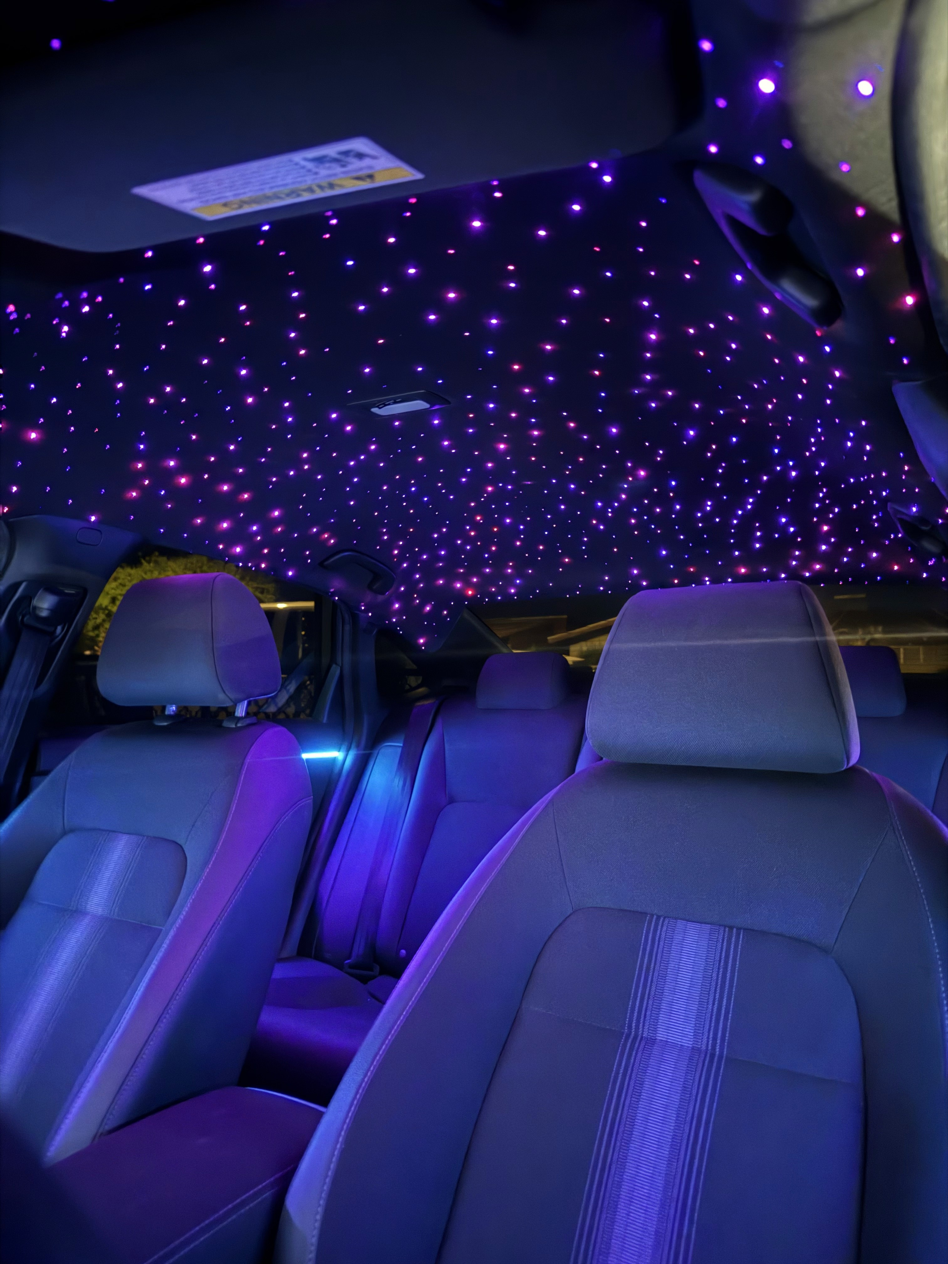 Luxury car interior with ambient lights
