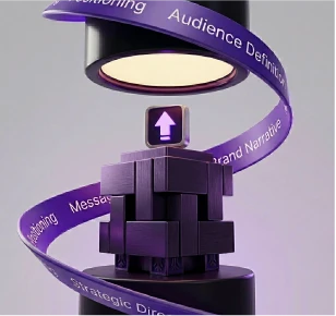 Brand positioning and messaging strategy concept with layered structure
