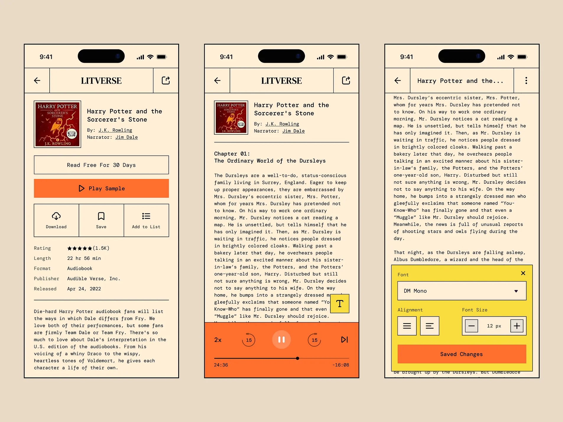 Image of LitVerse Mobile App Design