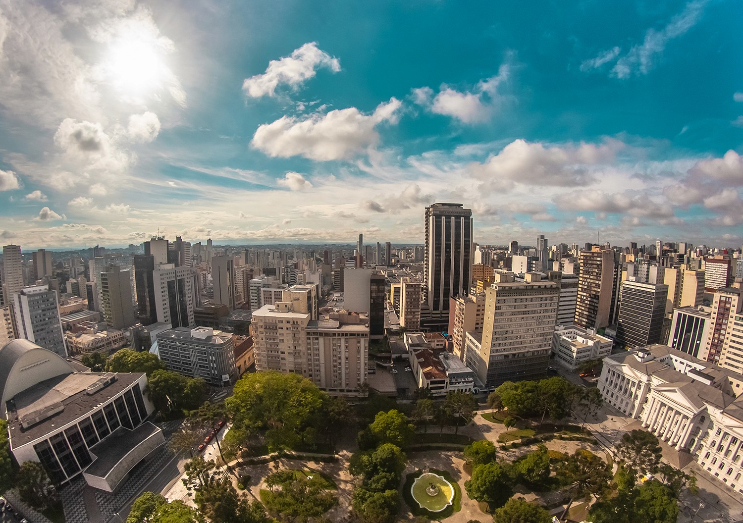 Areal view of Curitiba, startup hub in brazil
