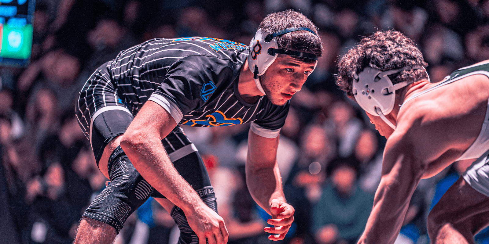 Slava Shahbazyan, top high school wrestler in California, competing at a prestigious tournament showcasing his skill and discipline.