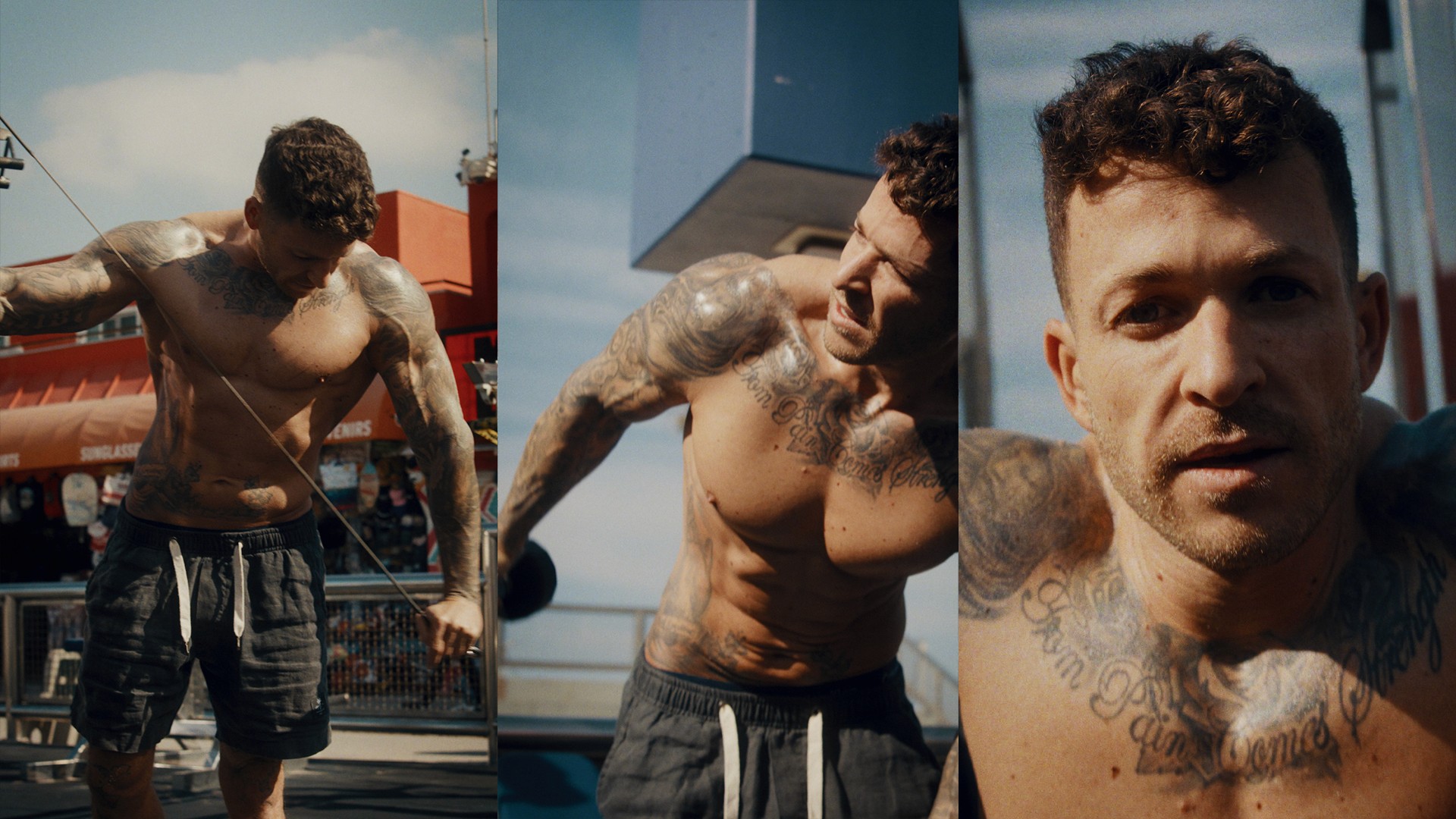 alex pohl doing sport at venice beach in los angeles