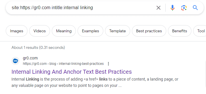 Advanced Search Operators for site and intitle searches
