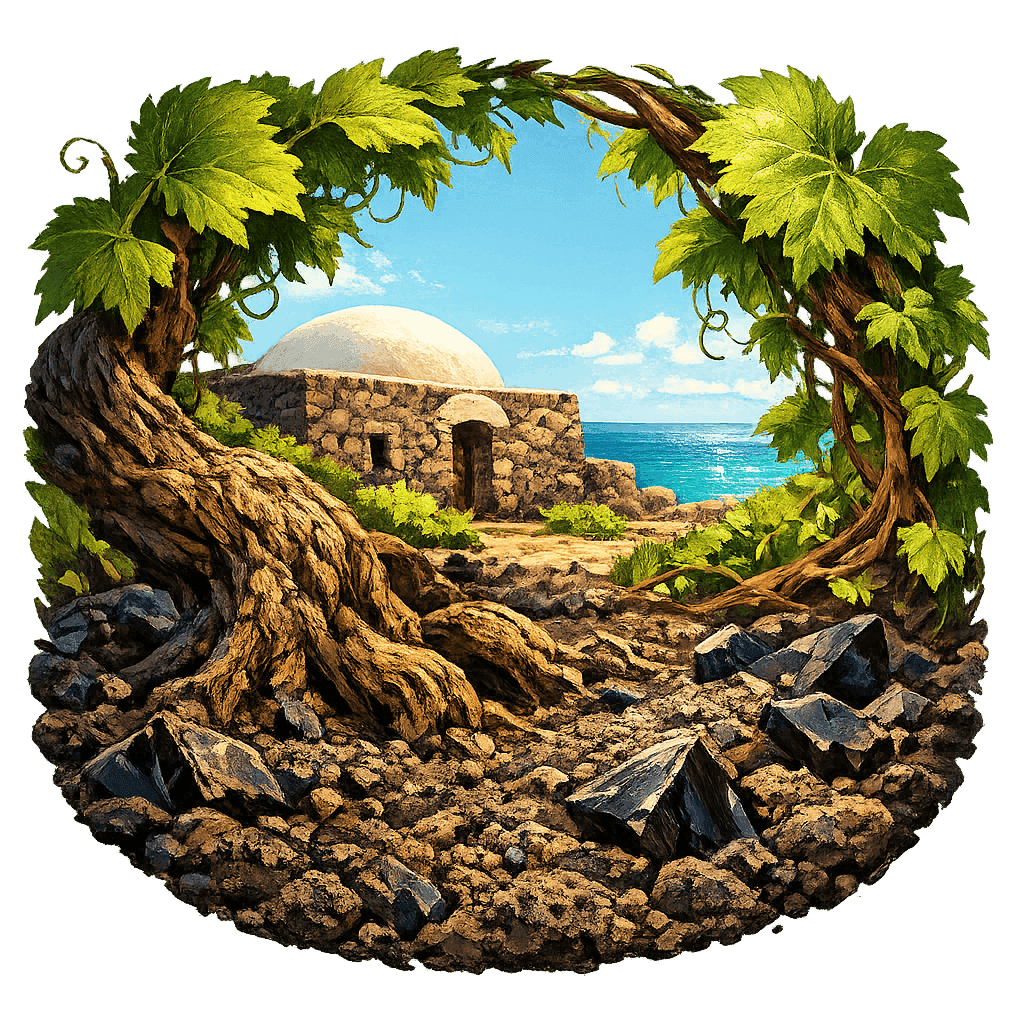 Detailed graphic of the Pantelleria wine region.