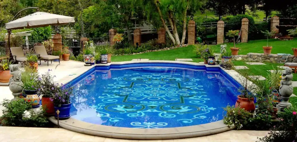 The finished pool under water — Mosaiclegs Art Studio