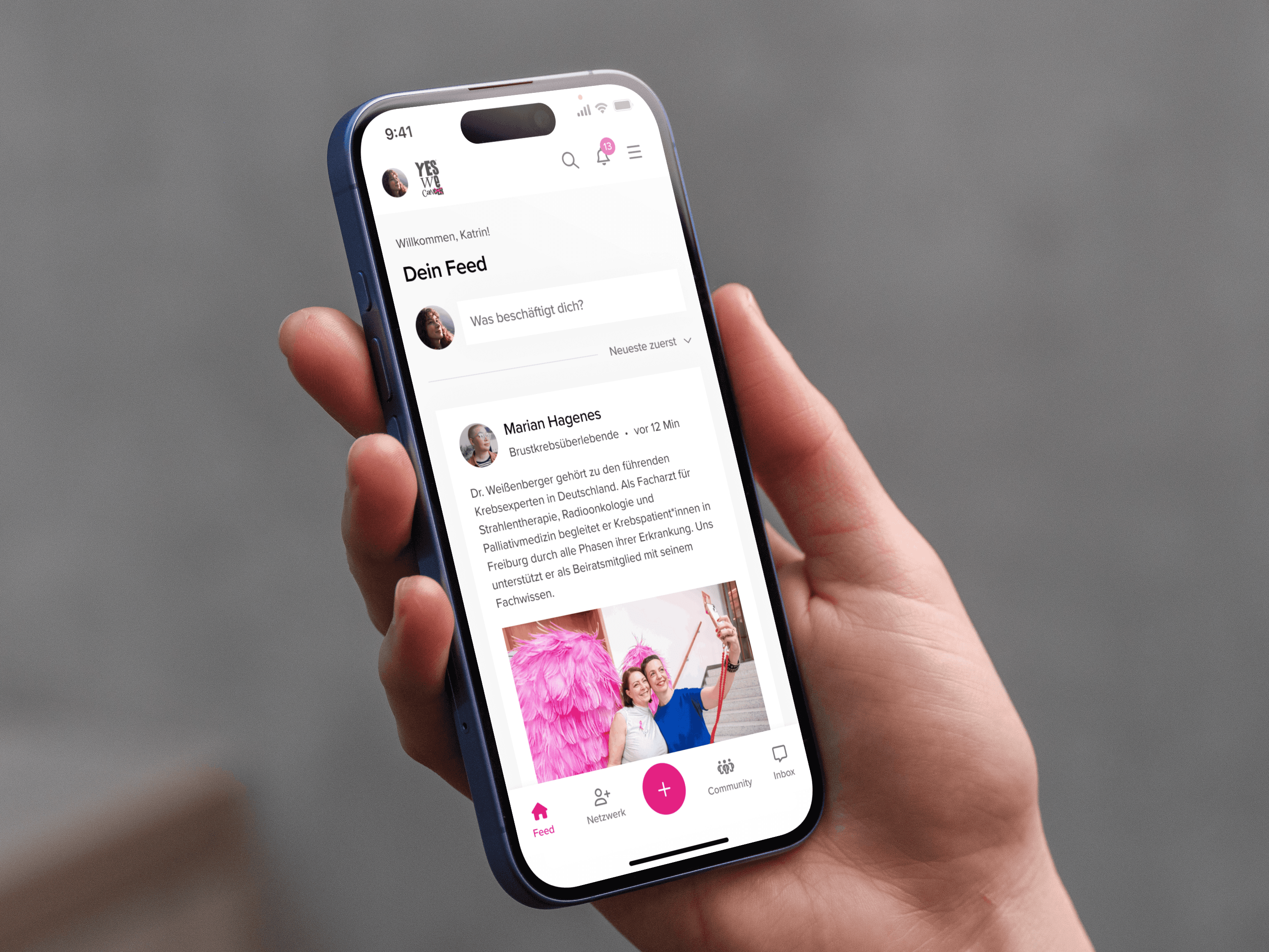 Shot of a smartphone on a grey background