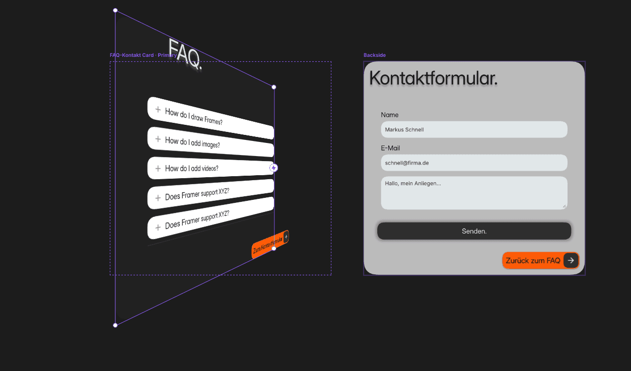 Framer Canvas 3D Transform