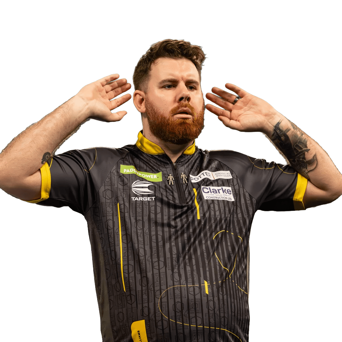 Player standing for camera.