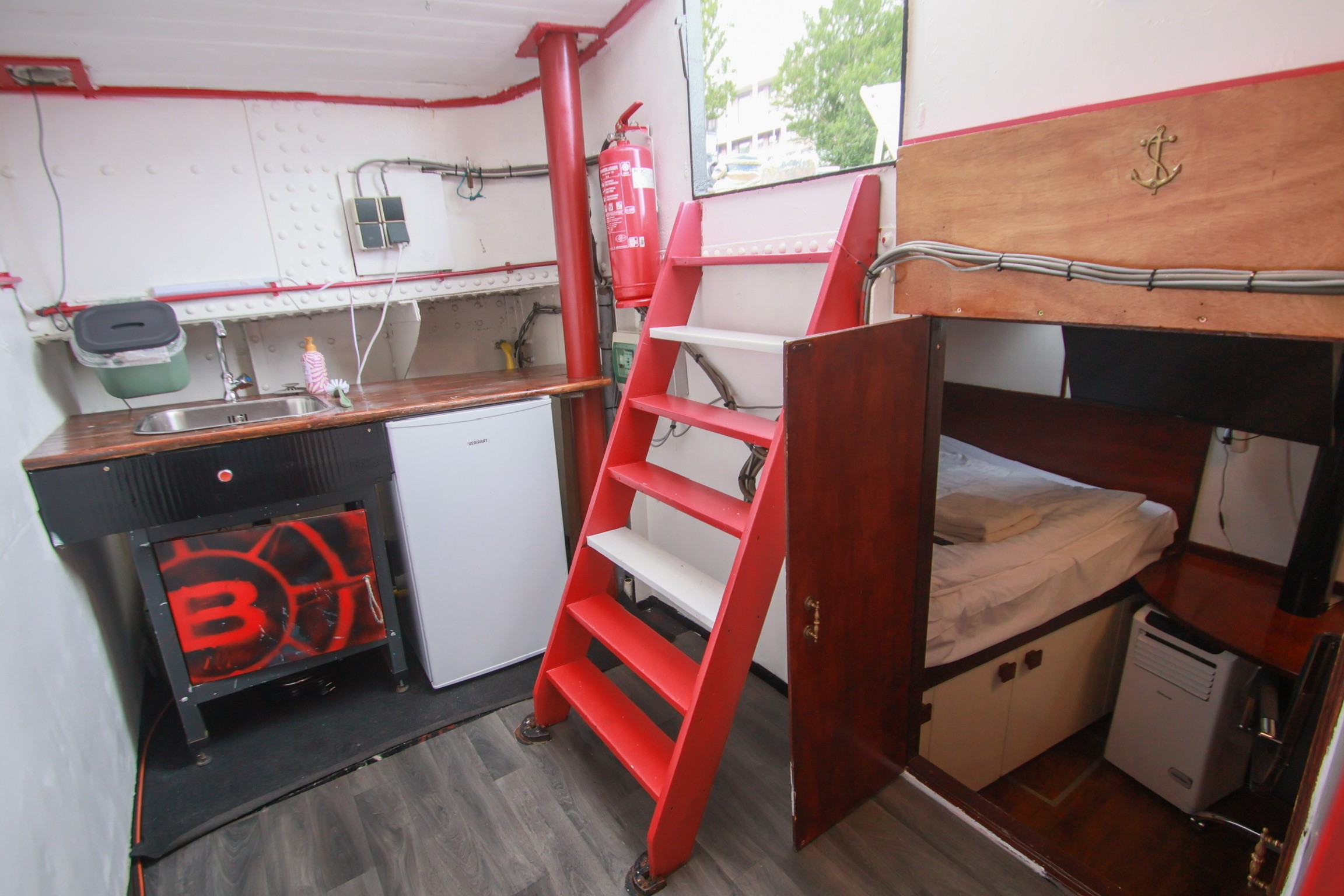 Modern kitchen island with bar chairs