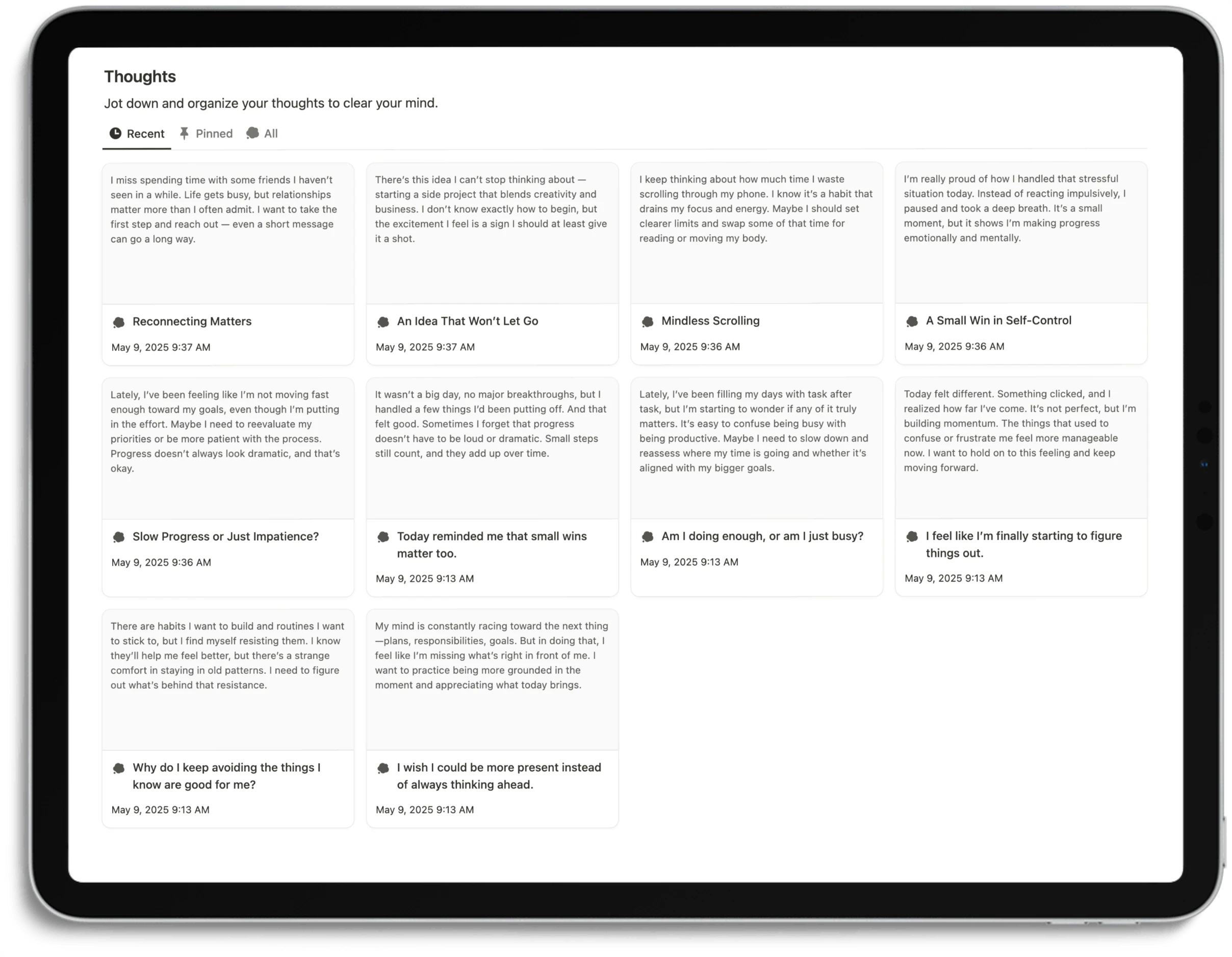 Notion Life Planner - Feature Thought