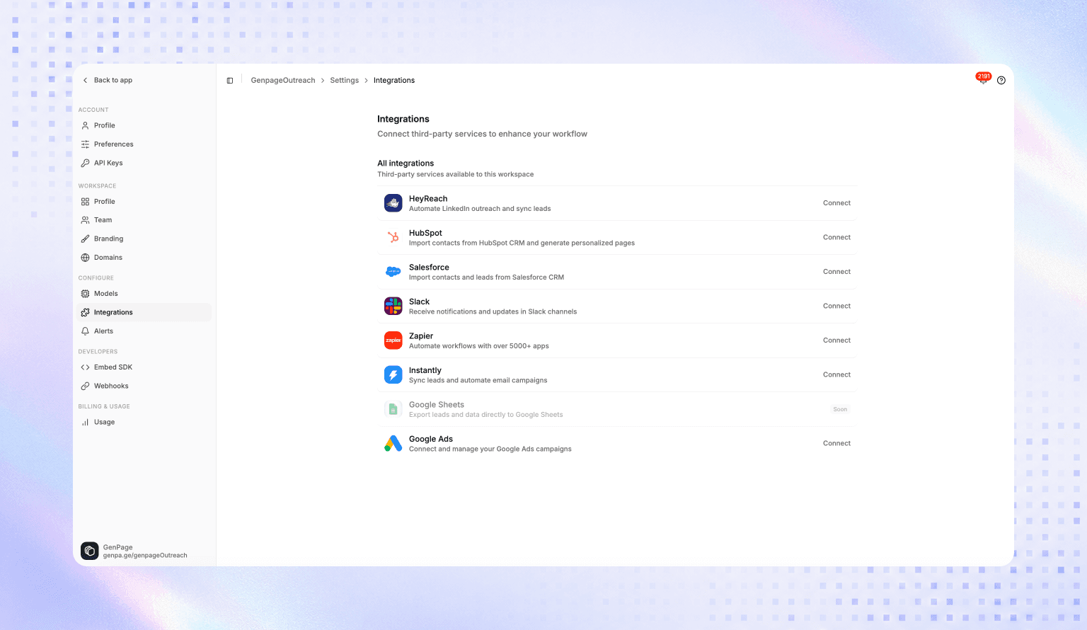 GenPage CRM integration bringing first-party account data into ABM page personalization