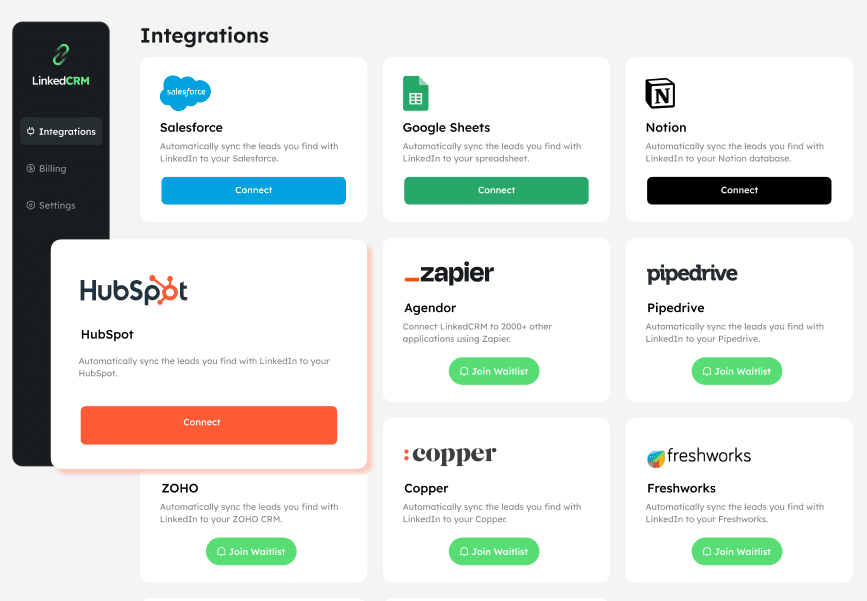 LinkedCRM & HubSpot