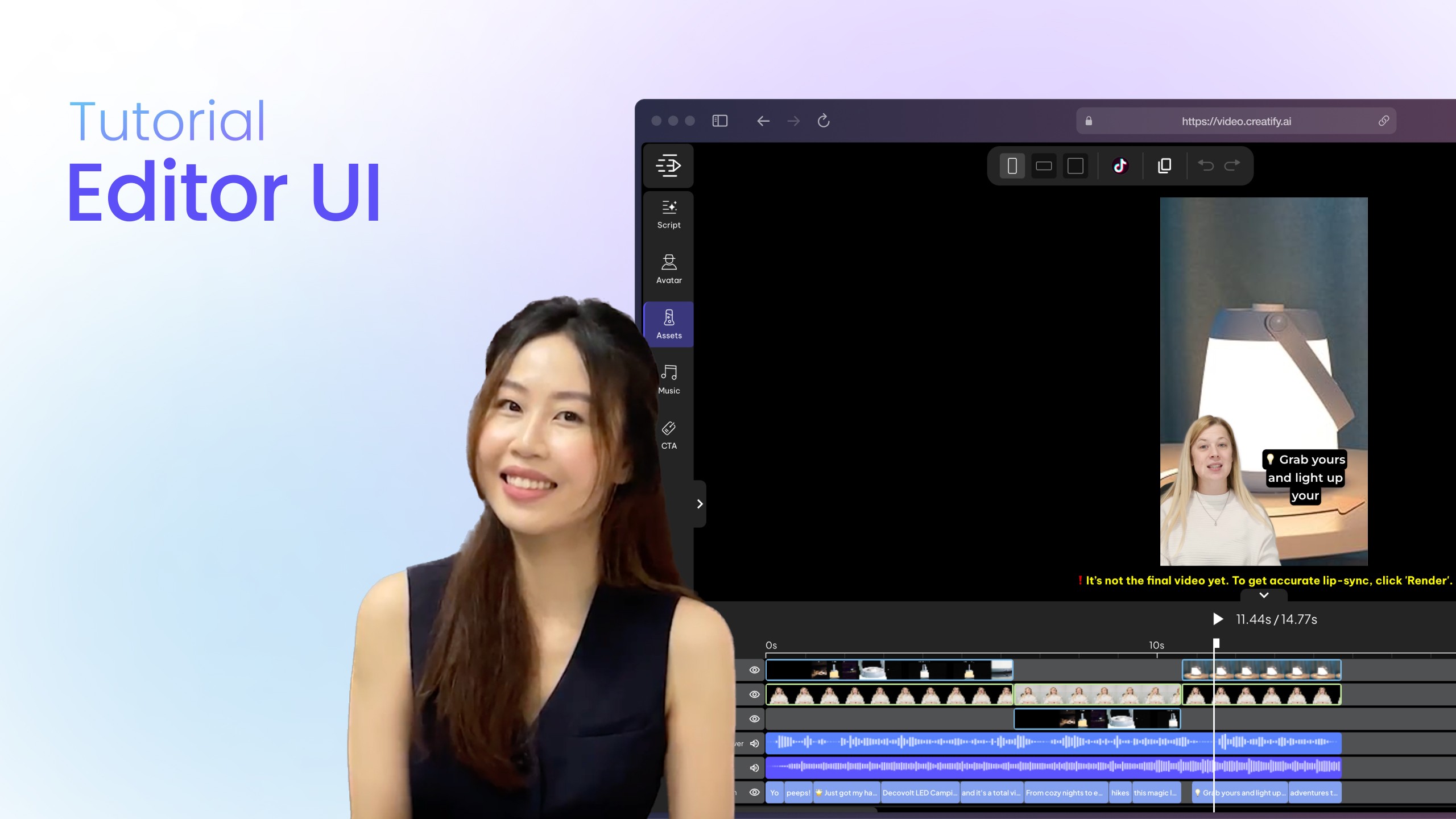 Creatify "编辑器用户界面" YouTube 教程视频