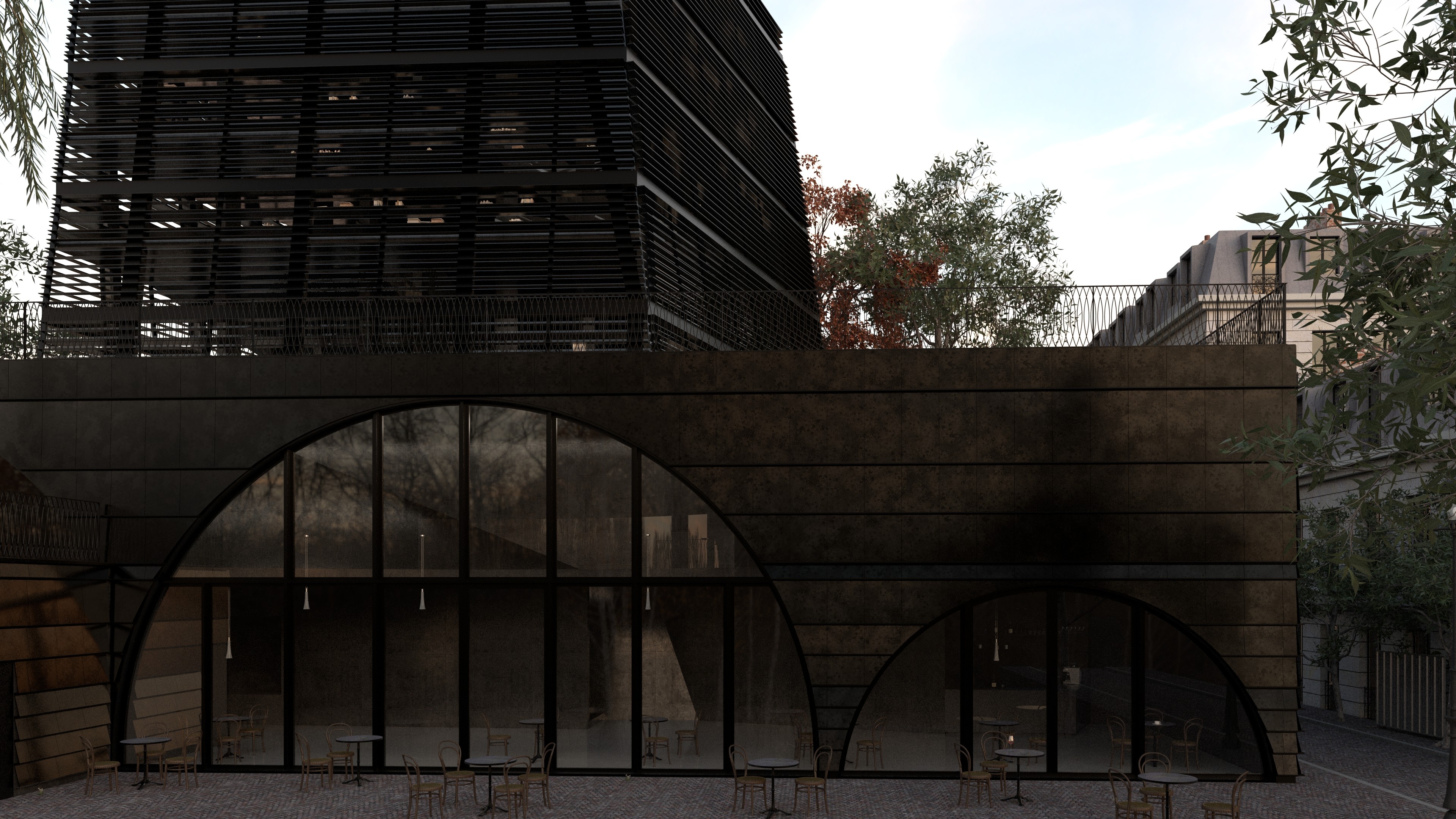 Bibliothéque projet Paris café restaurant