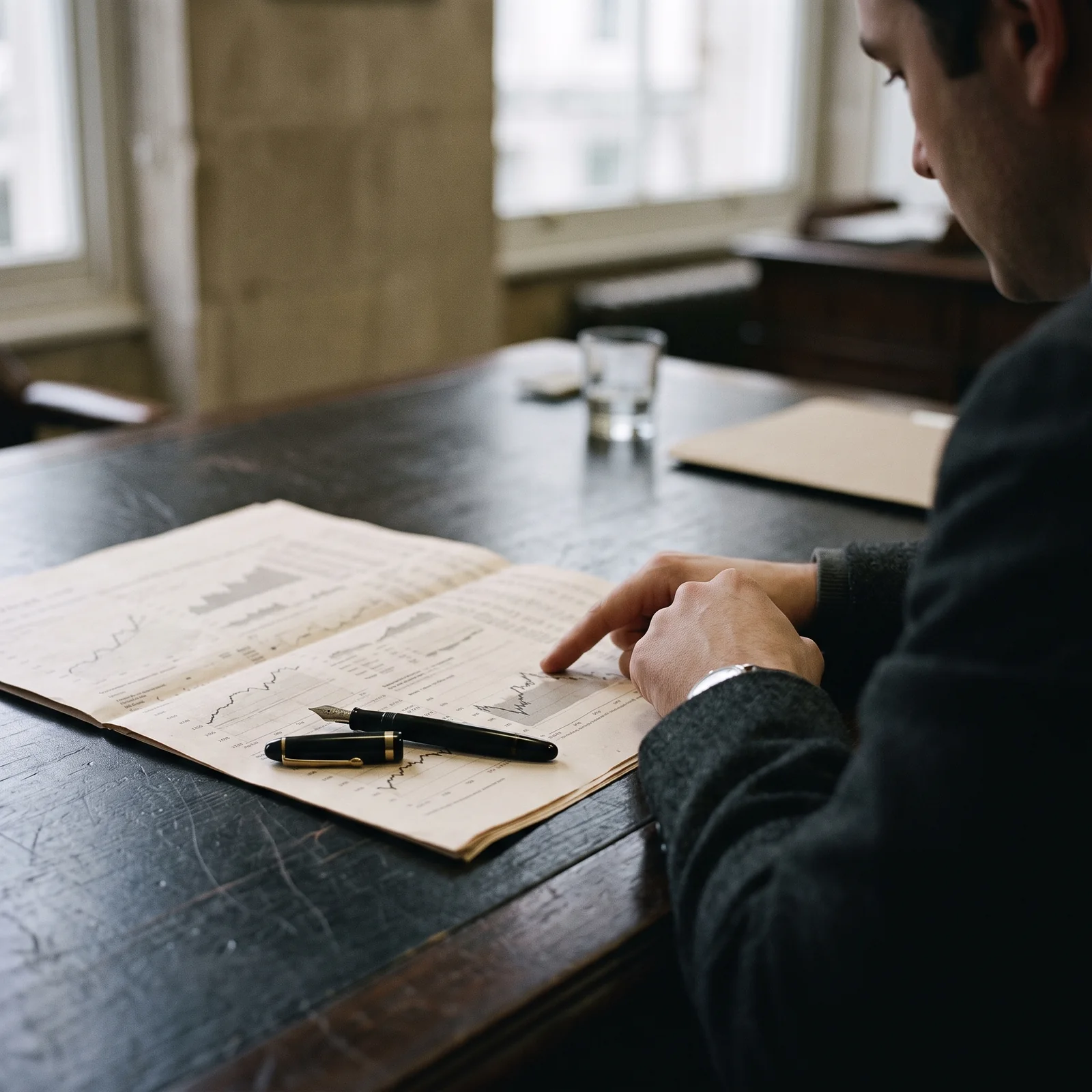 A planner reading a shipping document