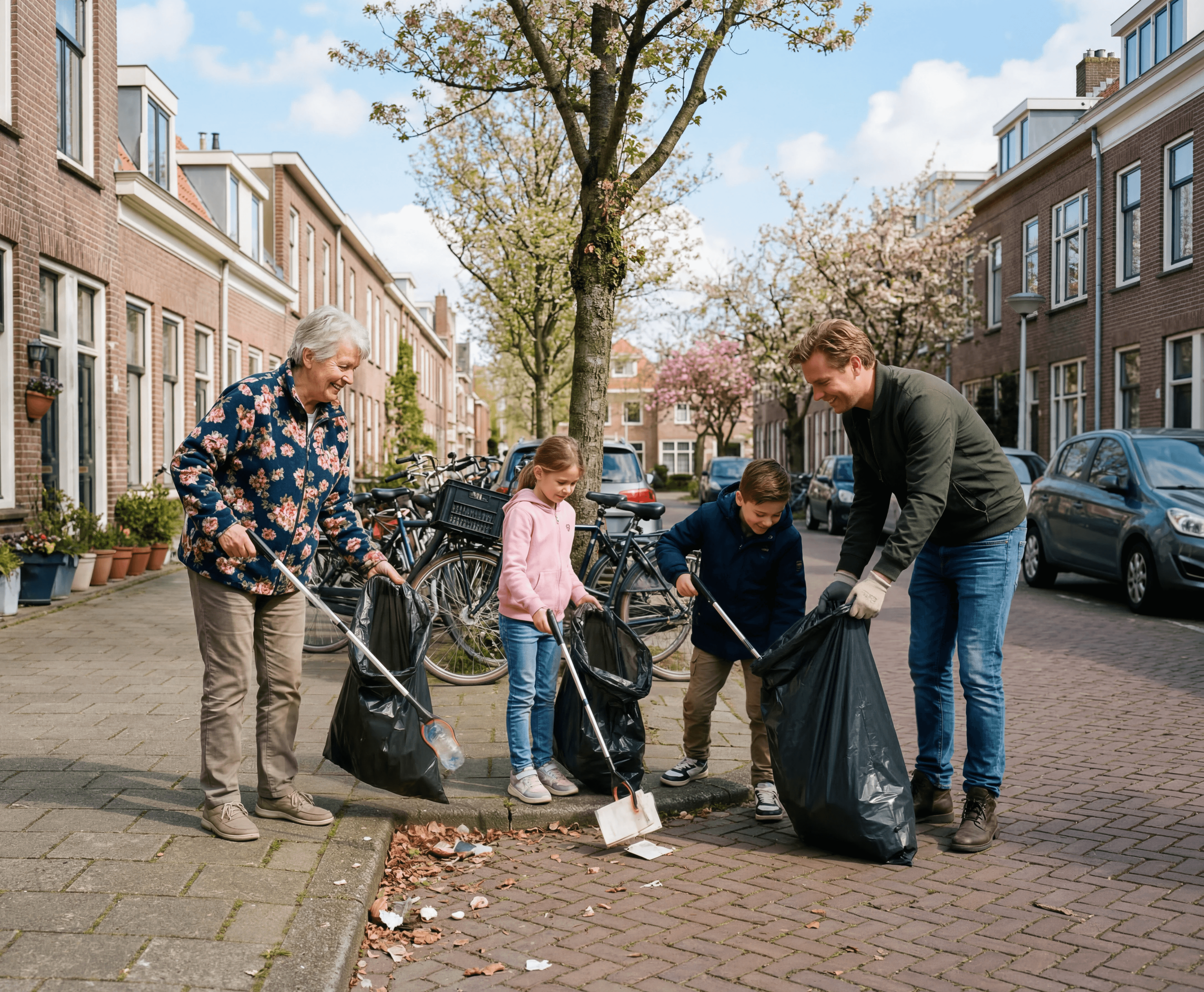 kind knijper en vuilnis