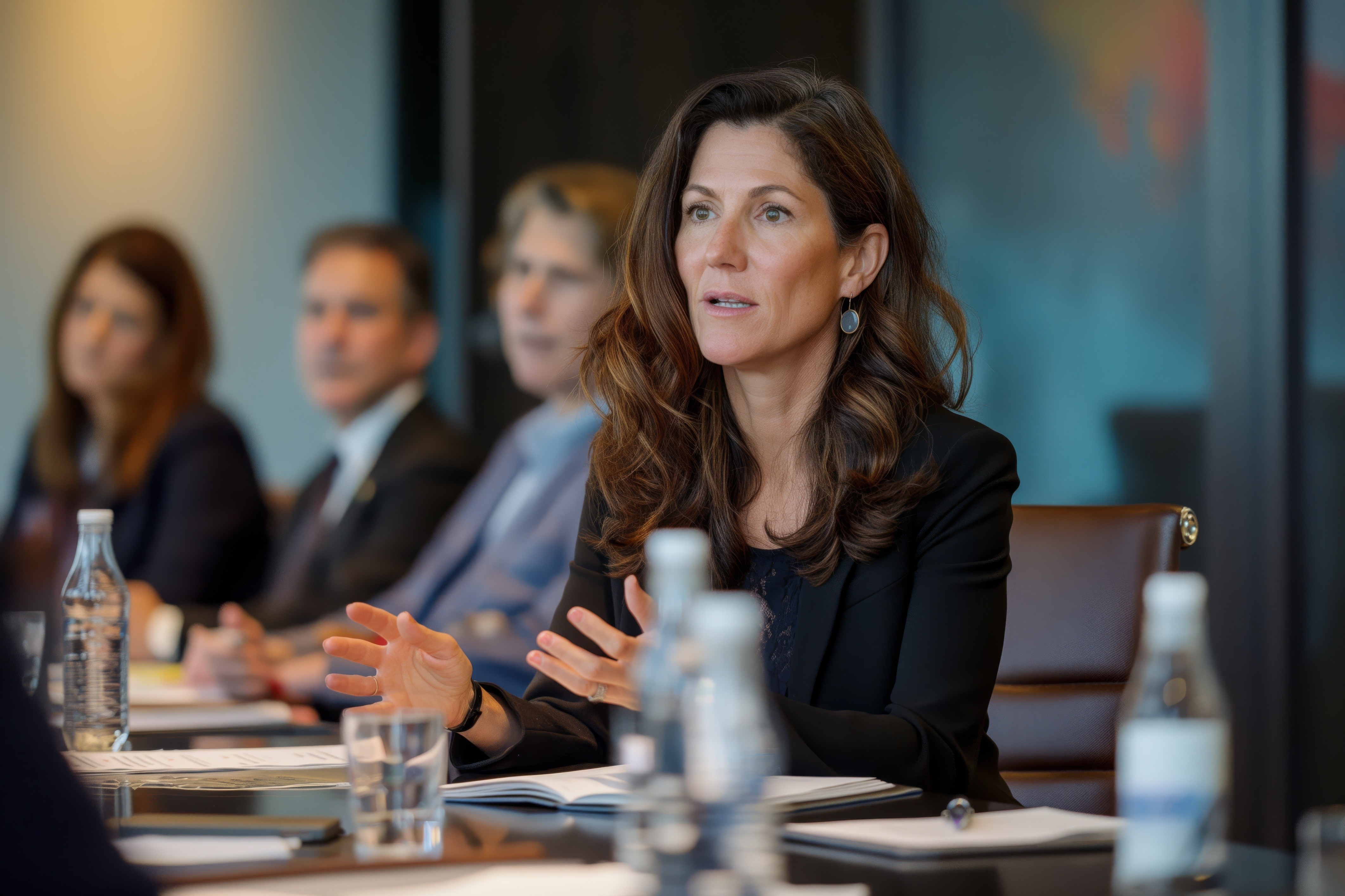 Professional quality manager in a business meeting, representing leadership and responsibility for effective quality management systems beyond audit compliance.