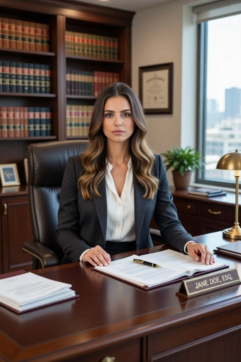 Sarah Mitchell Sitting on her office desk