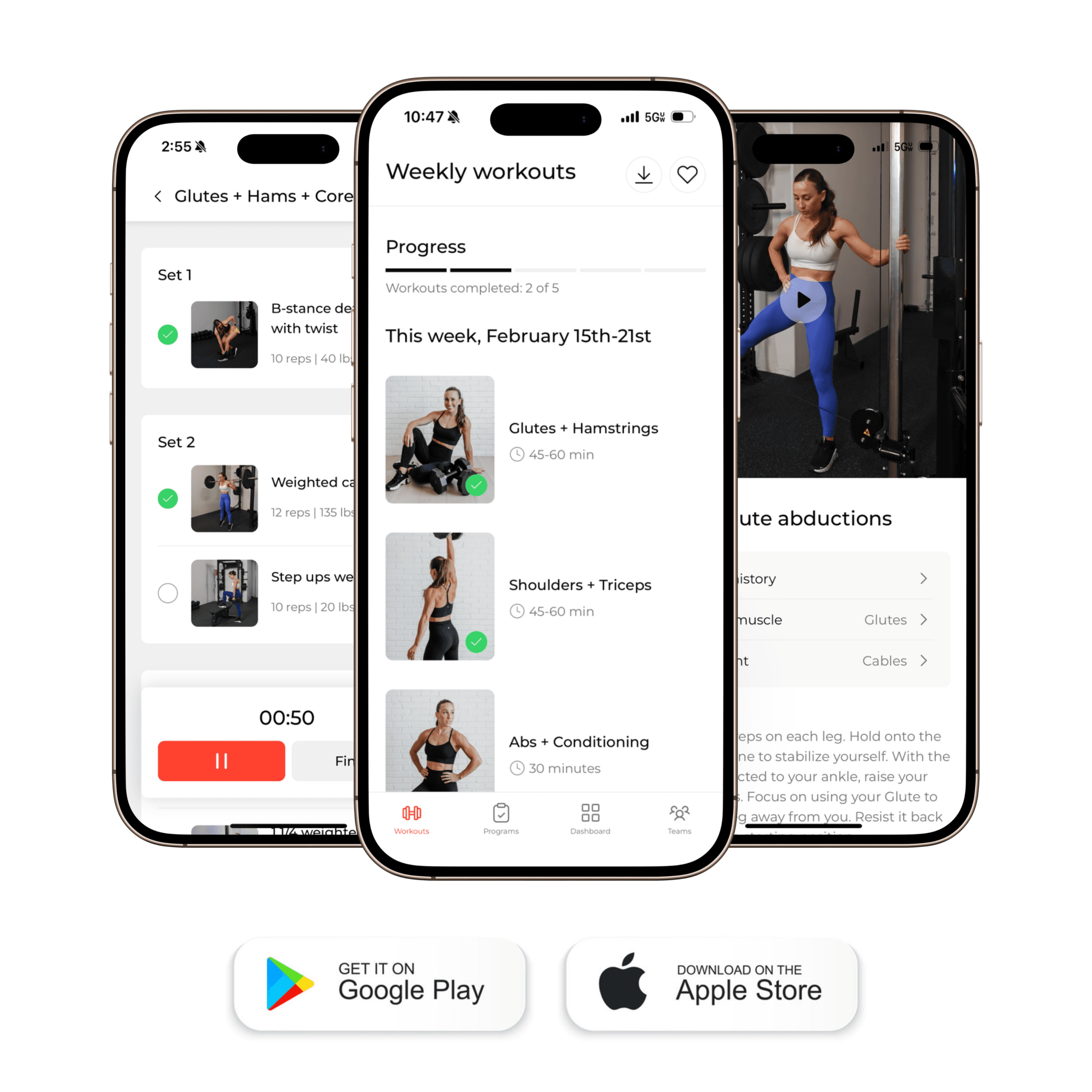 A person holding a mobile device and setting up fitness goals, showing a quick and simple onboarding experience.