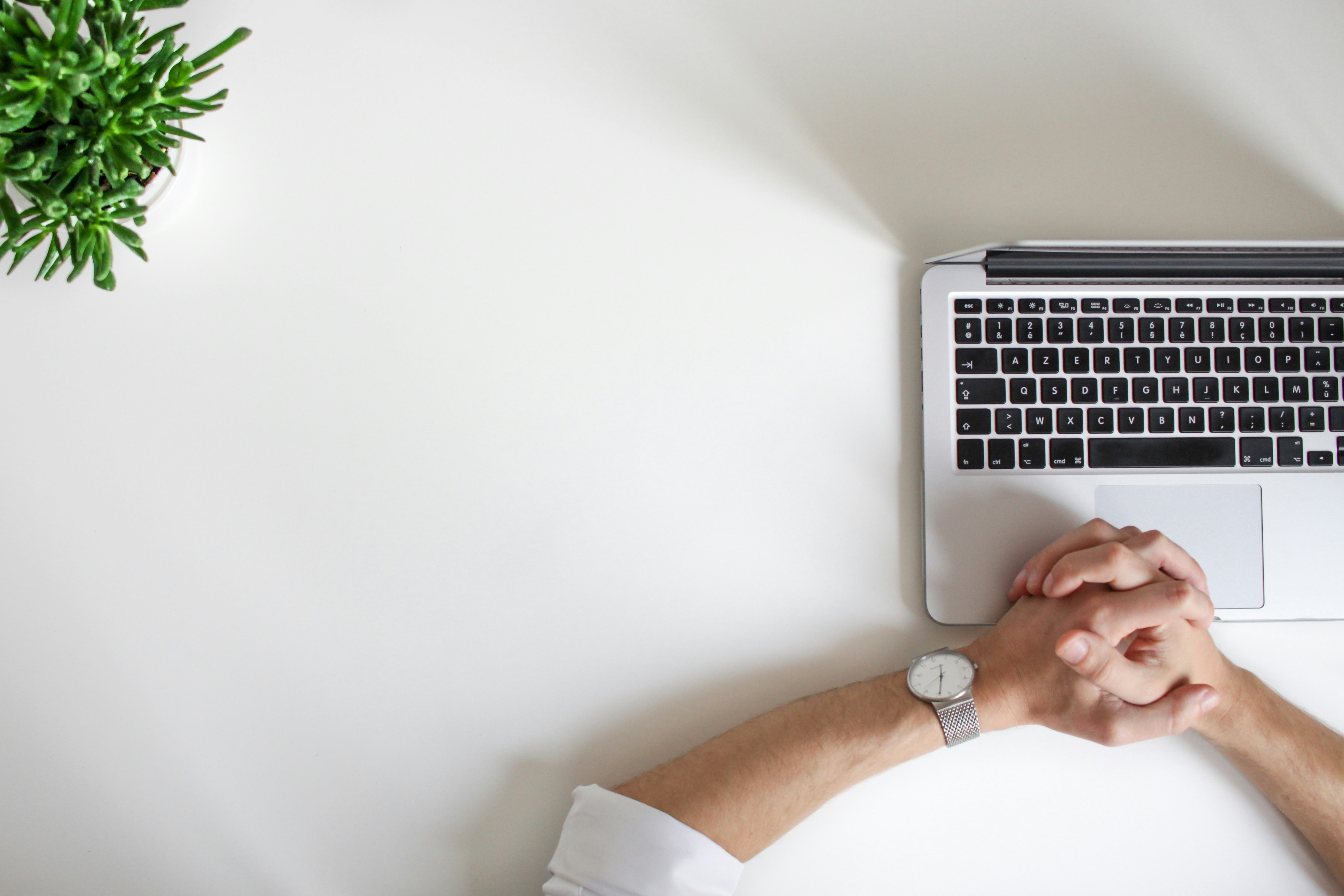 A person sitting at the desk