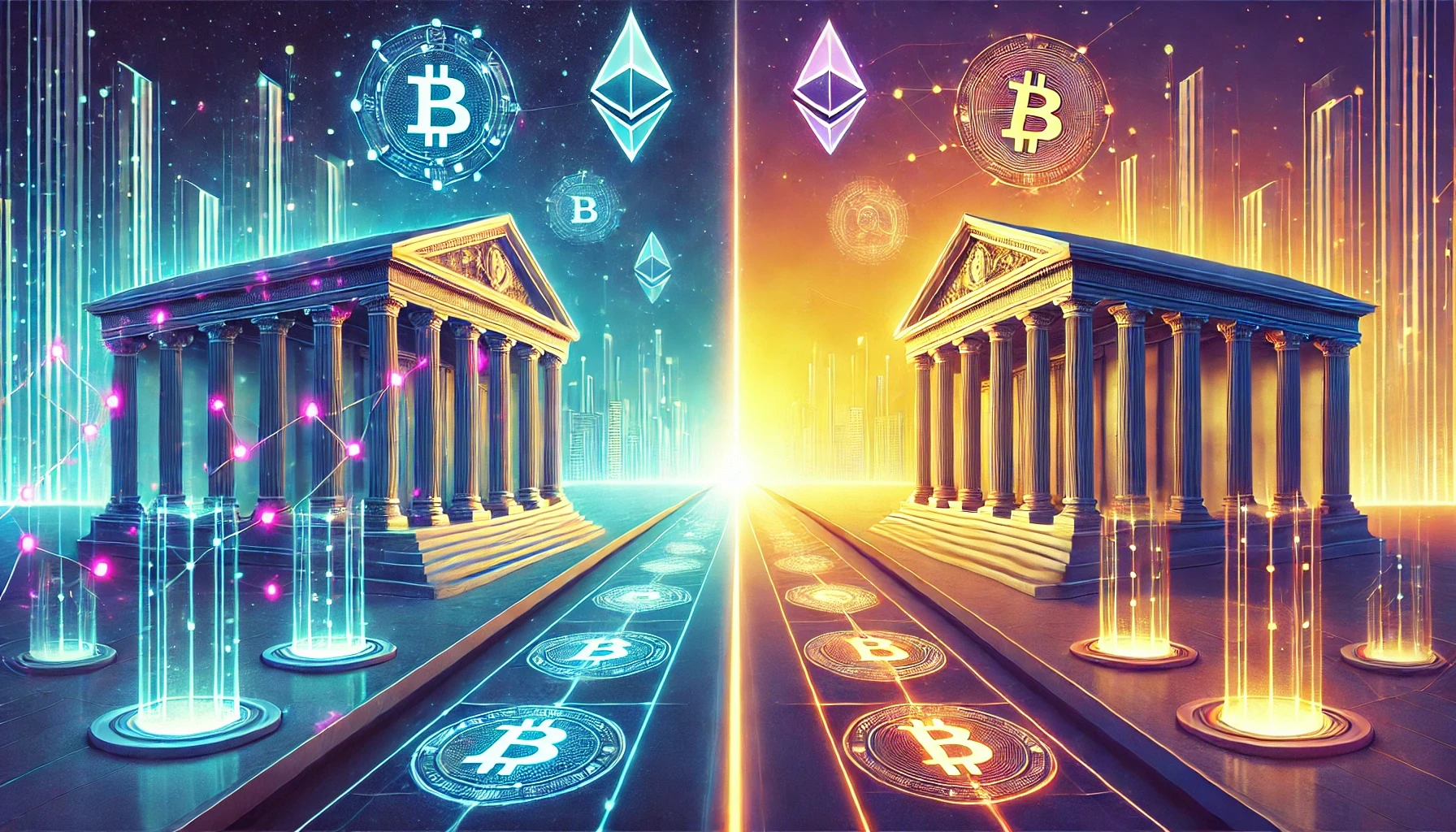 Crypto-themed image featuring charts, digital coins, and market trends, representing cryptocurrency trading and blockchain technology.