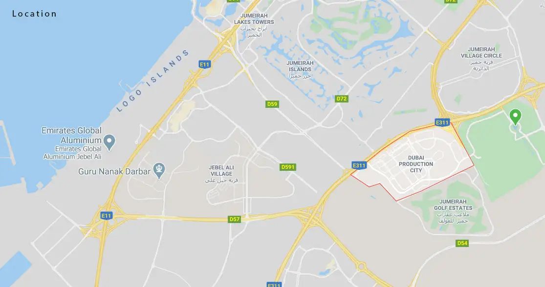 Dubai Production City Location Map