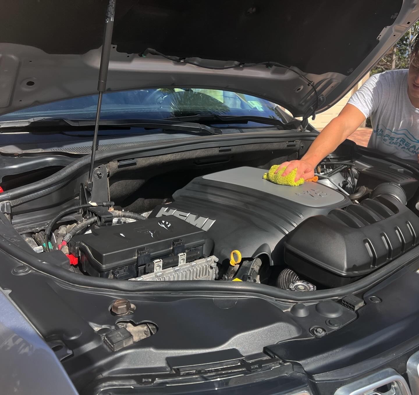 engine bay detail on a suv