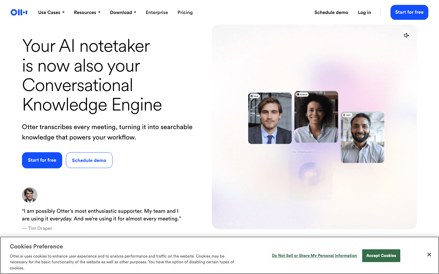 Otter.ai website screenshot
