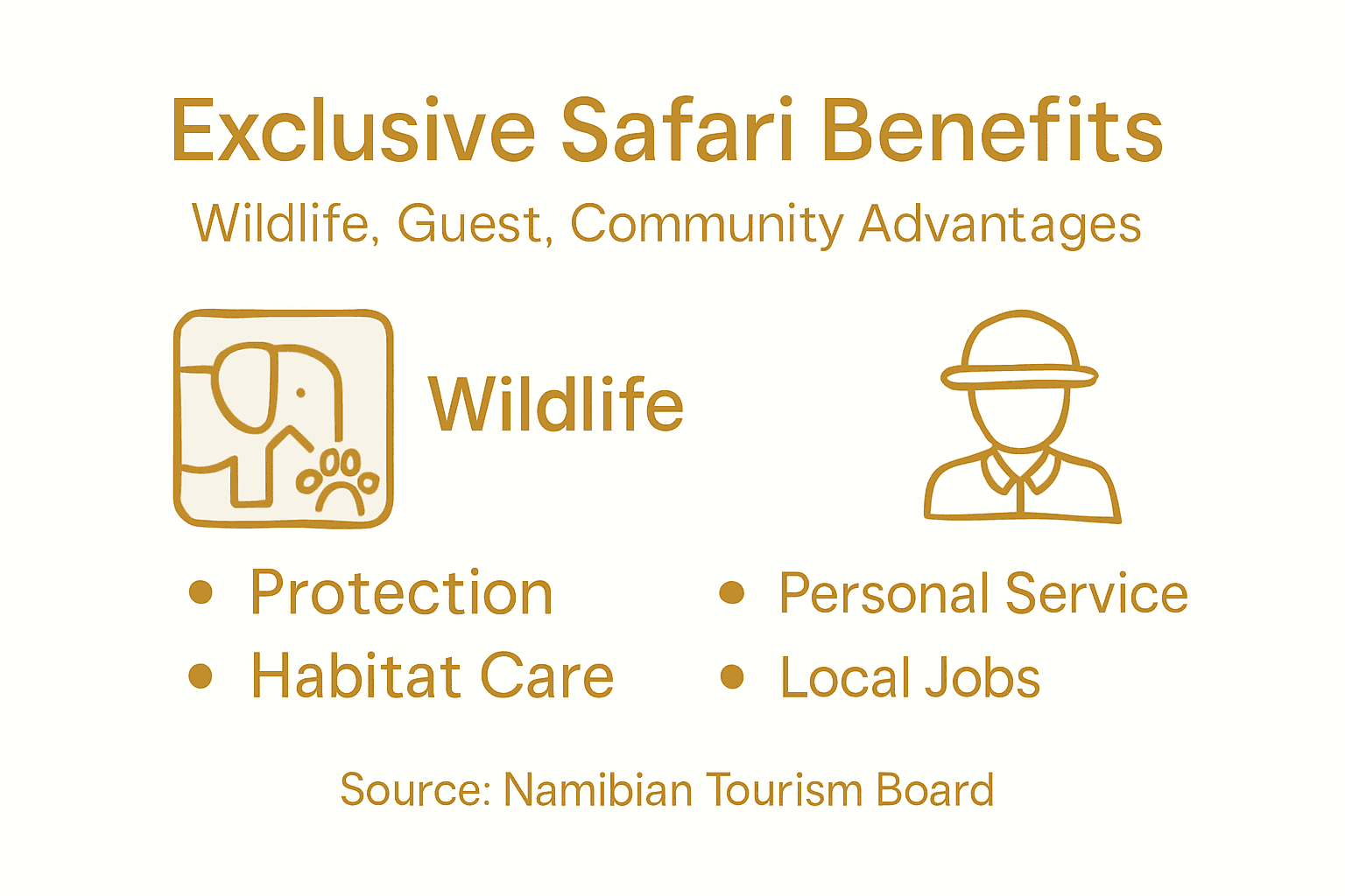 Infographic showing major benefits of exclusive safaris
