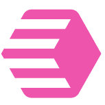  Logo of the company featuring a pink and black color scheme.