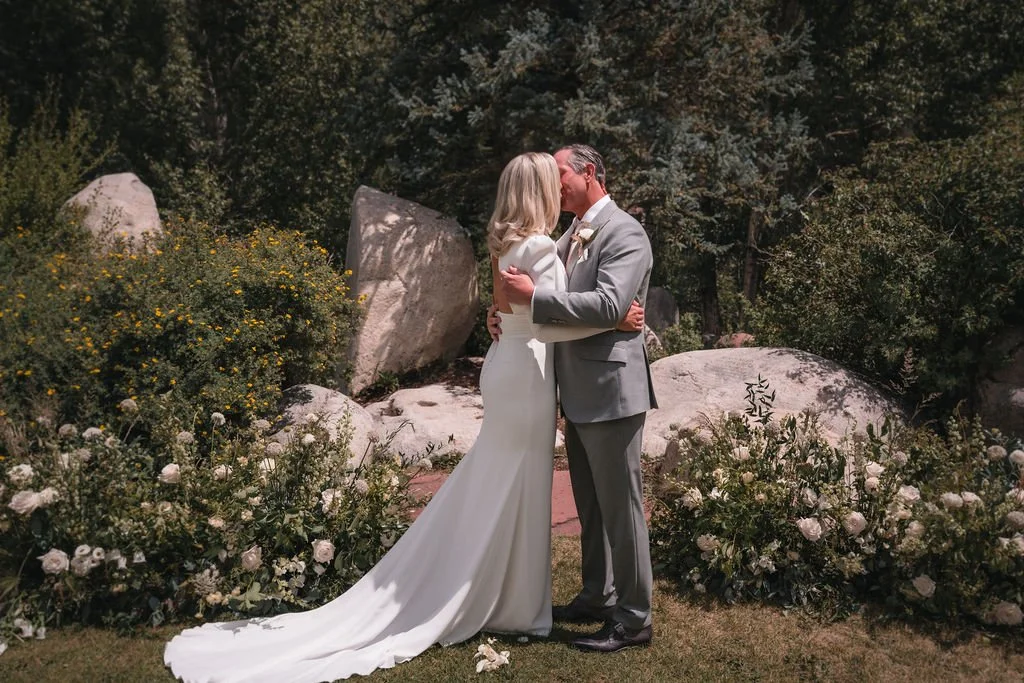 Bride and groom portrait in the mountains during Bosq Aspen wedding